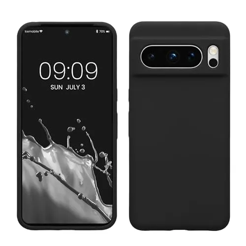 kwmobile Handyhülle für Google Pixel 8 Pro Hülle, für Pixel 8 Pro Case - Hülle Silikon - kabelloses Laden - Schwarz matt