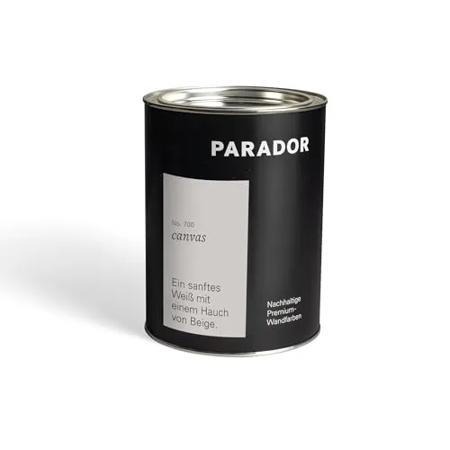 Parador Wandfarbe Canvas weiß beige pastell 2,5 L - nachhaltige Premium Innenfarbe matt - hohe Deckkraft tropffest spritzfest ergiebig schnelltrocknend geruchsneutral vegan