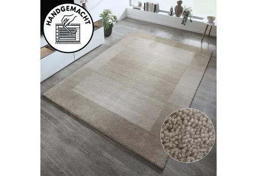 THEKO Wollteppich "Gabbeh Super" – Handgewebter Teppich aus 100% Wolle - Teppich aus reiner Wolle, handgewebt, ideal für Schlafzimmer und Wohnzimmer – sorgt für eine fußwarme Wohnatmosphäre und reguliert das Raumklima.