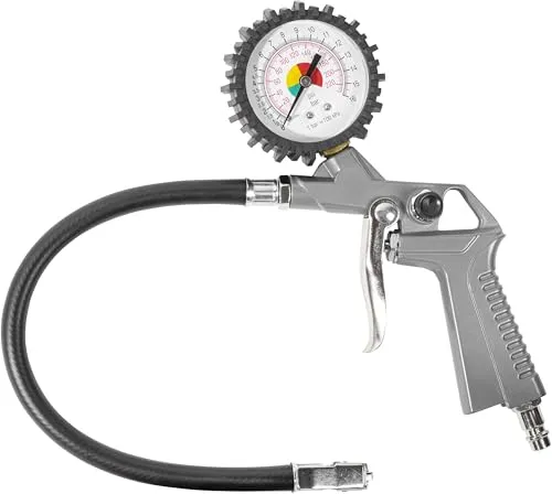 GÜDE Druckluft-Reifenfüller - Druckluft-Reifenfüller für präzises Aufpumpen mit robustem Aluminiumgehäuse und 75 mm Manometer, ideal für Werkstätten und Hobbyanwender.