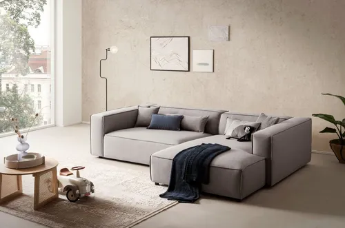 LeGer Home by Lena Gercke Ecksofa PIARA XXL, Big-Sofa, Cord, L-Form - Geräumiges Ecksofa mit Komfortschaum und hochwertiger Wellenunterfederung für hohen Sitzkomfort. Das moderne Design mit wahlweise Ottomane rechts oder links passt perfekt in jedes Wohnzimmer.