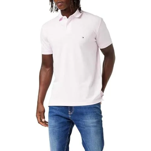 Tommy Hilfiger Herren Poloshirt 1985 Regular Fit, Rosa (Light Pink), XXL - Elegantes Kurzarm-Poloshirt aus 100% Bio-Baumwolle. Optimaler Tragekomfort mit klassischem Kragen und dezenter Brustflag. Ideal für smarte Casual-Outfits und als Geschenk.