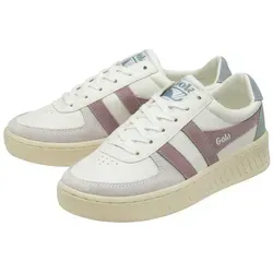 Gola Sneaker Grandslam Trident 2024 - Trendiger Damen Sneaker in Weiß/Rosa/Grün - Sneaker aus 85% recyceltem PU mit Wildleder-Akzenten, ideal für einen frischen Streetstyle und umweltbewusste Mode.