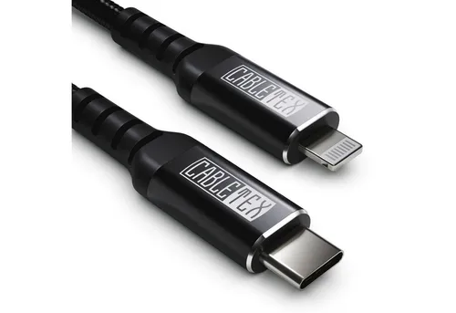 CABLETEX USB C zu Lightning Kabel für iPhone und iPad Ladekabel Lightningkabel, Lightning, USB-C (200 cm), MFi-Zertifizierung