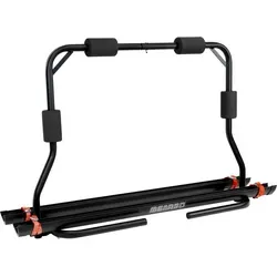 Menabo Touren A - Deichsel-Fahrradträger für Wohnwagen - Robuster Deichselträger für 2 Fahrräder aus leichtem Aluminium. Hohe Tragkraft von 50 kg, werkzeuglose Montage und integrierter Kratzschutz. Ideal für Wohnwagen und Transportanhänger.