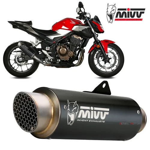 MIVV GP PRO Auspuff Schwarz für HONDA CB 500 F 2019-2023 - Schalldämpfer & Endtöpfe, hochwertiger Stahl-Auspuff für optimierte Leistung und sportliches Design, 2 Jahre Herstellergarantie.