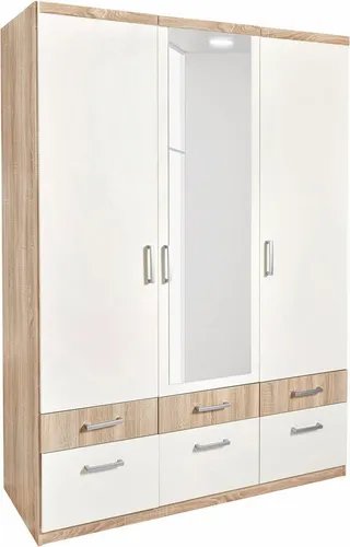 Kleiderschrank PRIESS, weiß 140cm - Kleiderschrank Drehtürenschrank aus Holzwerkstoff, pflegeleicht mit optionalen Spiegeltüren für optische Vergrößerung des Raums. Made in Germany, hohe Funktionalität und edles Design.