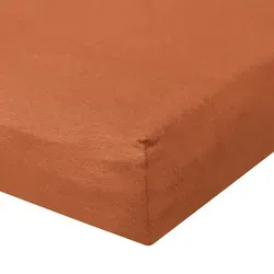Traumschlaf Zwirn-Jersey Elasthan Spannbetttuch De-Luxe 180x200 - 200x220 cm | terra - orange