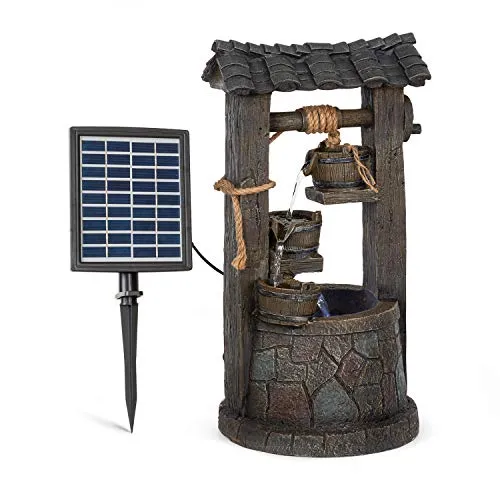 blumfeldt Wasserspiel Speyer Kaskadenbrunnen - Teichdekoration mit Solarbetrieb, witterungsbeständig und ideal für Garten oder Terrasse. Fördert bis zu 200 l/h für entspannendes Wasserplätschern.