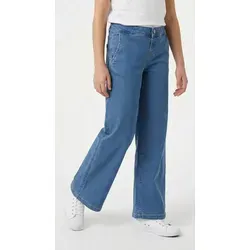 Name It Weite Jeans Salli - Blau, Größe 146 - Kinderhosen aus 57% Lyocell für hohen Tragekomfort, unifarbenes Design ohne Details, ideal für jeden Anlass.