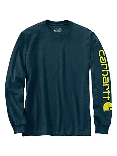 Carhartt Relaxed Fit Schweres Langarm-T-Shirt für Herren - T-Shirt für Herren mit Grafik und Logo-Ärmeln, aus schwerem Jersey für besonderen Tragekomfort und Langlebigkeit.