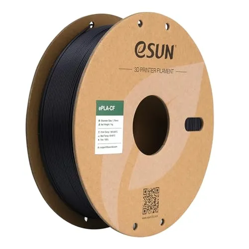 eSUN Kohlefaser Gefüllt PLA Filament 1.75mm, PLA-CF Carbon Fiber Filled PLA Filament Maßgenauigkeit +/- 0.03mm, 1KG Spule (2.2 LBS) 3D Druck Materialien für FDM 3D Drucker,Lila