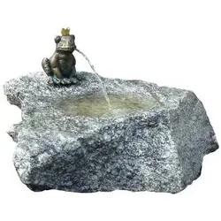 Rottenecker Granit-Gartenbrunnen Froschkönig Otto - Grau und edel - Gartenbrunnen mit Froschkönig-Design, robust aus Granit, inklusive Pumpe und Kunststoffbecken. Verleiht Ihrem Garten eine romantische Atmosphäre.