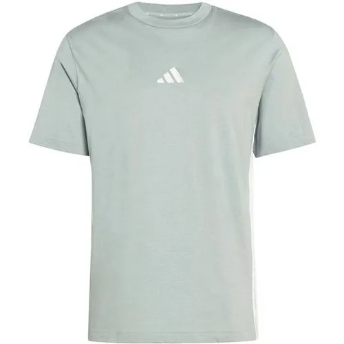 ADIDAS SPORTSWEAR T-Shirt "M 3S SJ T", Herren, Gr. L, wonder sage/weiß - Stylisches T-Shirt aus 100% Baumwolle mit weichem Single Jersey für optimalen Tragekomfort. Perfekt für sportliche Outfits und lässige Freizeitlooks. Ideal kombinierbar mit Jeans oder Shorts.