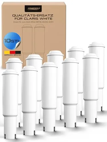 Comedes Wasser-Filter ähnlich wie Jura Claris White System (Filter Nr. 68739, 60209 & 62911, passend zu Kaffeemaschinen der Impressa & Nespresso Serie; 10 Stück)