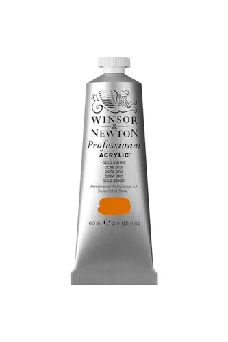 Winsor & Newton 2320285 Professional Acrylfarbe in Künstlerqualität, hohe Farbbrillanz & Deckkraft, Archivqualität, 60ml Tube - Goldocker