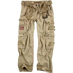 Surplus Royal Traveler Hose 5XL, beige für Männer - Motorradhosen mit integriertem Hosengürtel, hohem Tragekomfort und 10 praktischen Taschen für optimale Funktionalität.