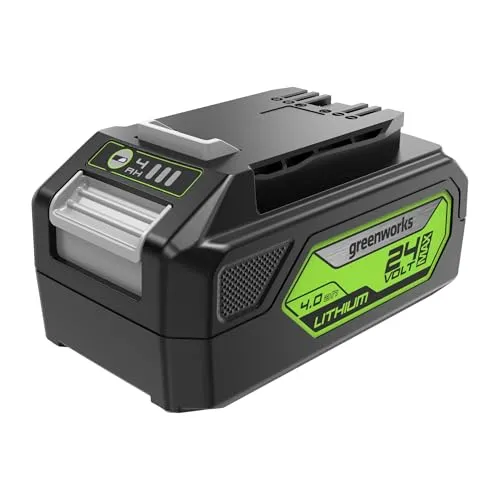 Greenworks 24V Akku G24B4 - 24V 4Ah Lithium-Ionen Akku für alle Greenworks Gartengeräte, mit Schnellladung und 3-stufiger LED Anzeige – ideal für leistungsstarke, langlebige Nutzung.