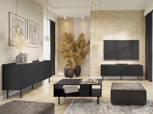 MIRJAN24 Wohnzimmer-Set Lucca I, (Kommode, TV-Lowboard, Couchtisch), Füße aus Stahl