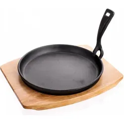 Banquet gusseiserne Bratpfanne mit Holzbrett 41001 - Braun