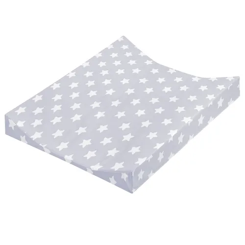 Julius Zöllner Wickelauflage 2-Keil Mulde 50x65 cm - Hochwertige Wickelauflage in Sterne grau, bietet optimalen Komfort und Sicherheit beim Wickeln für Ihr Baby.