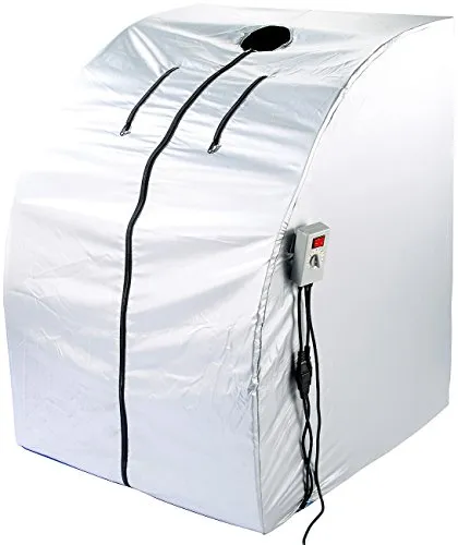 Portable Infrarot-Sauna V2 mit 2 Keramik-Heizern - Kompakte Mini Infrarotkabine mit 1.600 W Leistung, ideal für entspannende Momente zu Hause. Klapp-Sitz und energiesparende Technik für optimalen Komfort.