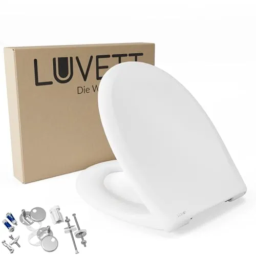 LUVETT® Toilettendeckel C770 mit Absenkautomatik - WC-Sitz aus antibakteriellem Duroplast, mit einfacher Montage und TakeOff EasyClean für schnelle Reinigung – ideal für hygienisches Badezimmer!