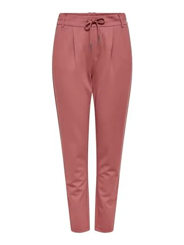 ONLY Damen Onlpoptrash Life Easy Col Pant PNT Noos Hose 15115847 in Apple Butter, XXS - Stylische Hose mit Kordelzugverschluss und praktischen Ziertaschen. Ideal für den Alltag, überzeugt durch ihren normalen Schnitt und modische Details wie Gürtelschlaufen und Plissee-Elemente.