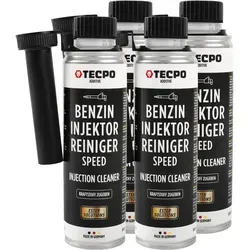 4x TECPO Injektor Reiniger ESTER Benzin Einsprizdüsen Additiv, 300 ml