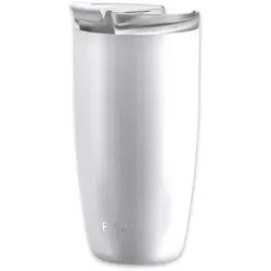 FLSK Edelstahl Thermobecher 500 ml - Kaffeebecher to go in Weiß - Der FLSK Thermobecher in strahlendem Weiß bietet mit 500 ml Füllvolumen und einer innovativen Isolierung bis zu 3 Stunden warmen Genuss. Ideal für unterwegs, aus BPA-freiem Edelstahl und 100 % auslaufsicher.