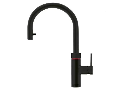 Quooker PRO3&CUBE Flex schwarz 3XBLKCUBE: Hochwertiger Küchenwasserhahn - Armatur für die Küche mit innovativer Flex-Technologie für sofort heißes Wasser und elegantes Design in Schwarz.