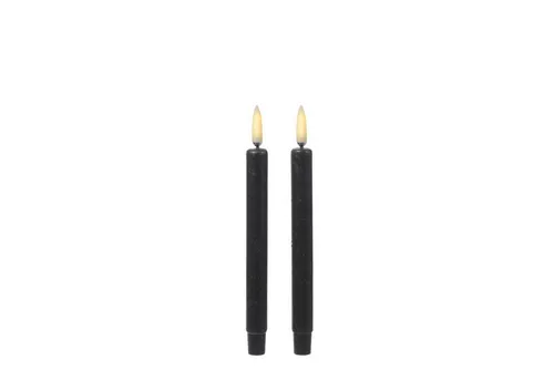 UYUNI Lighting LED-Kerze THEA - 2er Set dünne Stabkerzen aus Echtwachs - LED-Kerzen THEA - 2er Set aus Echtwachs, H: 16,6cm, mit realistischer 3D-Flamme und 150 Stunden Leuchtdauer. Ideal für stimmungsvolle Tischdekoration bei besonderen Anlässen.