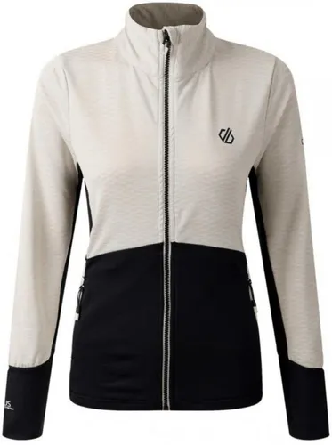 Dare 2b Funktionsjacke "Elation IV" in Creme - Größe 38 - Elastische Funktionsjacke mit Stehkragen und Reißverschluss, ausgestattet mit zwei seitlichen Taschen. Ideal für aktive Freizeitgestaltung und bietet hohen Tragekomfort.