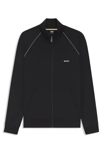 BOSS Sweatjacke "Mix&Match Jacket Z" für Herren, Gr. XXL, schwarz - Funktionsjacke mit elastischem Material für hohen Tragekomfort, ideal für Sportler und Freizeit. Mit kontrastfarbenen Details und Logostickerei, hüftbedeckend und regular fit.