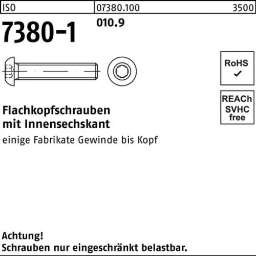 200er PACK(Stk)  007380100010080016 Flachkopfschraube ISO 7380-1 m.Innensechskan