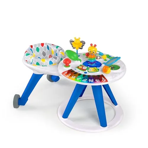 Baby Einstein Around We Grow 4-in-1 - Spieltisch Lauflernhilfe mit 15 Aktivitätsspielzeugen, höhenverstellbar und 360° drehbarer Sitz für optimale Unterstützung der ersten Schritte