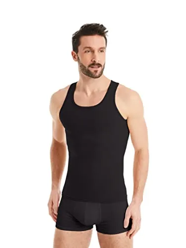 FINN Herren Kompressions-Shirt mit Bauchweg Effekt - Ärmelloses Shapewear Tank-Top - Herren Shapewear für einen flacheren Bauch: Das ä rmellose Tank-Top strafft die Figur, sorgt für ein angenehmes Hautklima und verbessert die Haltung.