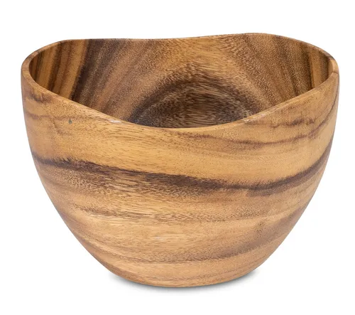 Schüssel 22x13cm aus Akazienholz - Elegante Holzschale aus Akazienholz, perfekt für Salate und Snacks, bringt Natur ins Wohnzimmer.
