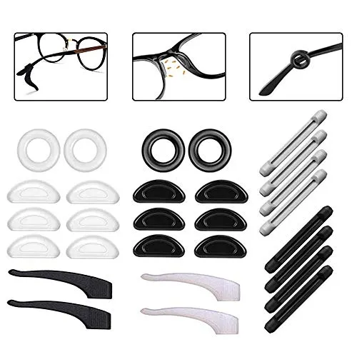IME Brillen-Nasenpads aus Silikon, rutschfest, für Brillen, Nasenpolster, Ohrgreifer, Brillenbügelspitzen, Hülsenhalter, Verlängerung für Brillen, Sonnenbrillen von Erwachsenen und Kindern, 14 Paar