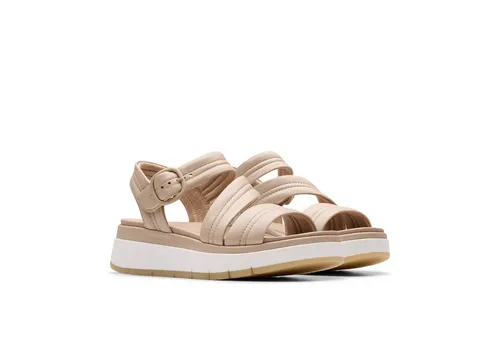 Clarks Damen Tuscan Strap Sandale, Sand Leather, 37 EU - Wanderschuhe aus atmungsaktivem Leder mit klassischer Optik, flexibel und mit Cushion Soft für höchsten Tragekomfort.