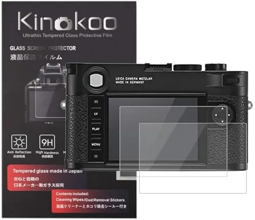 kinokoo Gehärtetes Glas für Leica M-E(typ 220)/M9/M9-P/M8 Kristallklarer Film Leica M-E(typ 220) M9 M9-P M8 Displayschutzfolie Blasenfrei/Kratzfest(2er Pack)