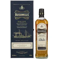 Bushmills RUM CASK Reserve - The Steamship Collection 40% Vol. 0,7l - Exklusiver Whisky mit einzigartigem Geschmacksprofil, nachgereift in karibischen Rumfässern, ideal für Sammler und Genießer.