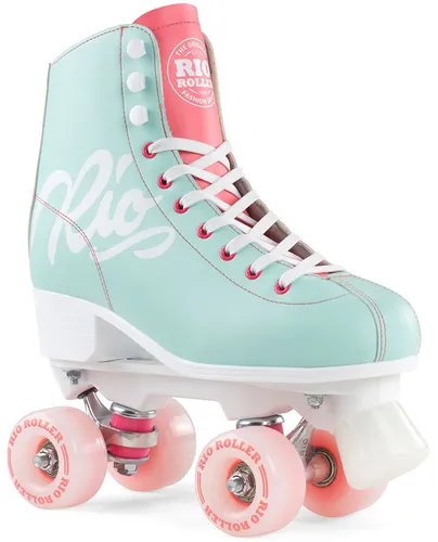 RIO ROLLER SCRIPT Rollschuh teal/coral - 39,5 - Rollschuhe in teal/coral, vegane semi-soft Konstruktion für Komfort und Halt. Ideal für stylisches Fahren und perfekte Stabilität.