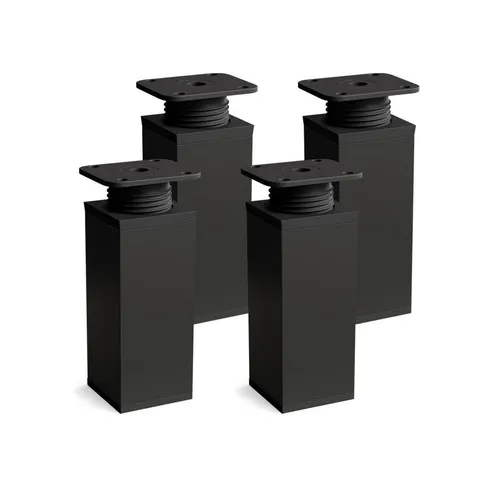sossai® Möbelfuß Design-Möbelfüße, höhenverstellbar 4er Set, Mattschwarz - Hochwertige Möbelfüße aus Aluminium, einfach zu montieren und ideal für Schränke und Regale. Verleihen Sie Ihren Möbeln mit einem eleganten Design den letzten Schliff!