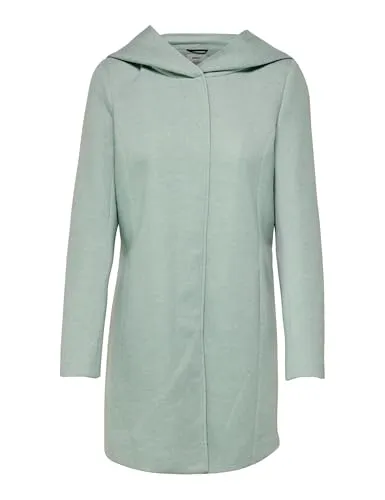 ONLY Damen Jacke 15142911 Grün1 XS - Funktionsjacke für die kalte Jahreszeit, stylischer Wollmantel mit Kapuze und verdecktem Reißverschluss, ideal für einen modernen Look.