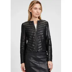 Mauritius Lederjacke GGSuri - Modische Funktionsjacke aus 100% Schafsleder mit gepatchtem Design, Rundhalsausschnitt und durchgehendem Reißverschluss - ideal für stilbewusste Männer.