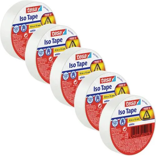 Tesa 56192-00503-23 Isolierband tesa Weiß (L x B) 10m x 15mm 5St.