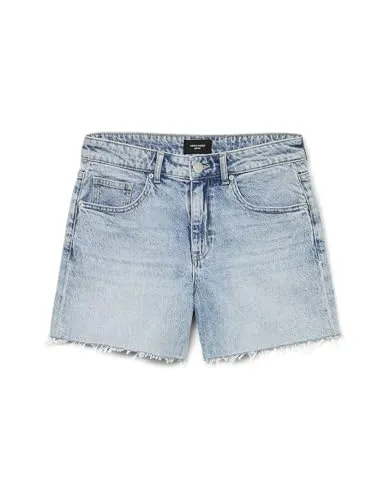 Vero Moda VMTESS MR SHORT DNM SHORTS MIX GA NOOS - Modische Jeansshorts in Hellblau, knielang mit Kordelzug und krempelbaren Beinen, ideal für den lässigen Sommerlook.