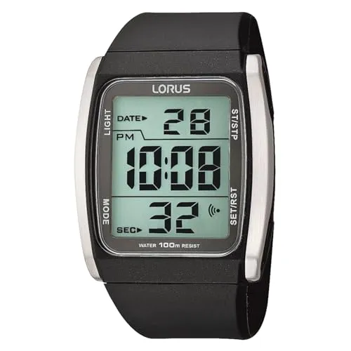 Lorus Uhren Herrenuhr R2303HX9 - Digitale Sportuhr in Grau - Herrenuhren mit hochfunktionalem Design, wasserdicht bis 10 ATM, ideal für Sport und Freizeit. Erleben Sie die Vielseitigkeit mit Stoppuhr, Alarm und mehr!
