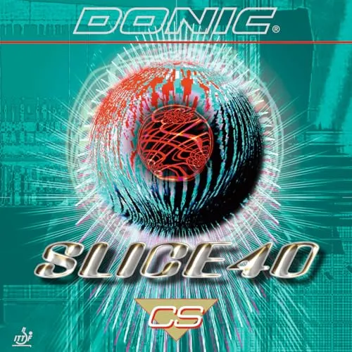 DONIC SLICE 40 CS Belag 1,5 - Schwarz - Innovativer Hybridbelag für Abwehrspieler, kombiniert Klebrigkeit mit hoher Rotation. Ideal für präzise Schnittabwehr und effektive Angriffe.